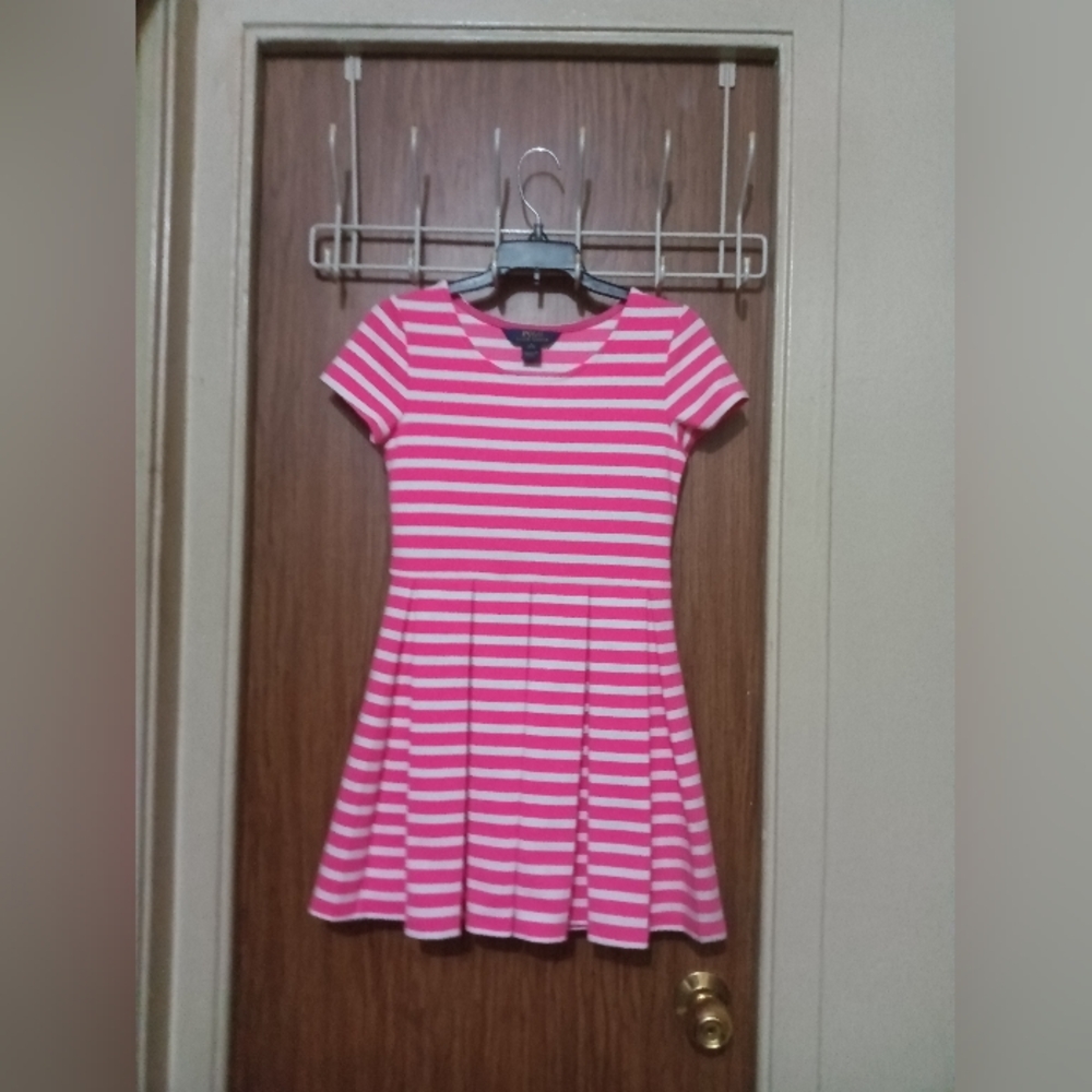 Polo by Ralph Lauren Pink and White Striped Dress